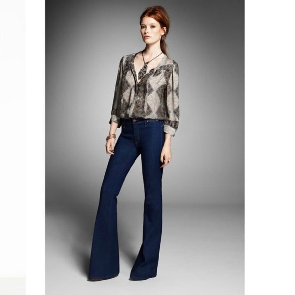 MOTHER The Curfew Blue Skies and Promises Flare Jeans